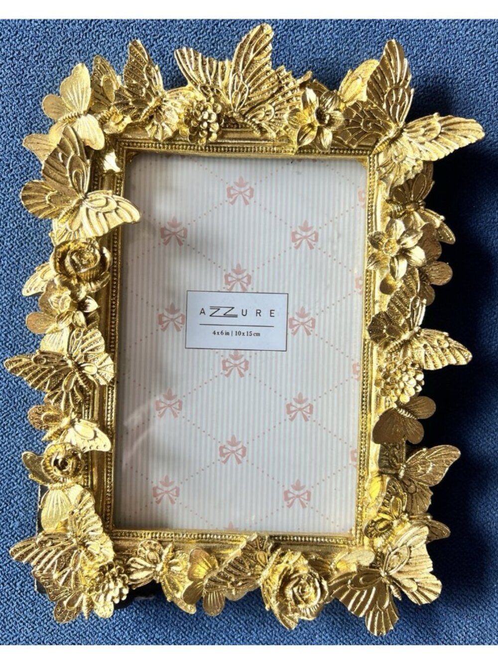 Butterfly 4 x 6 Photo Frame Vertical Horizontal Gold Resin AZURE Butterflies